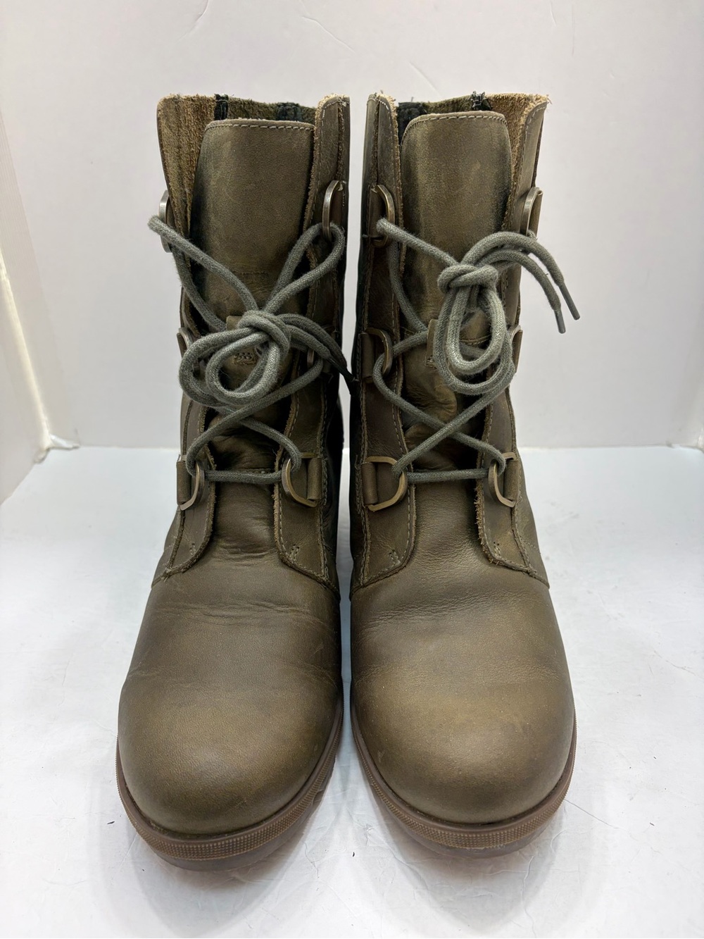 Sorel Olive Green Lace-Up Combat Boots